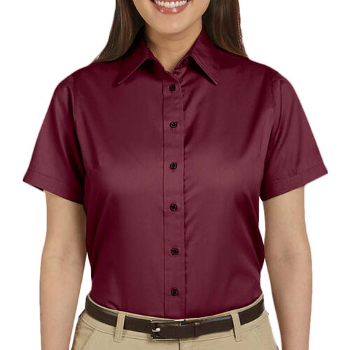 Ladies' Easy Blend™ Short-Sleeve Twill Shirt with Stain-Release Thumbnail